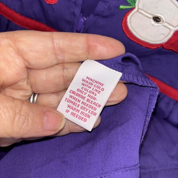 Go Softly Patio Dress Purple Embroidered Pockets 1X Fruit Muumuu Full Zip - Picture 8 of 11